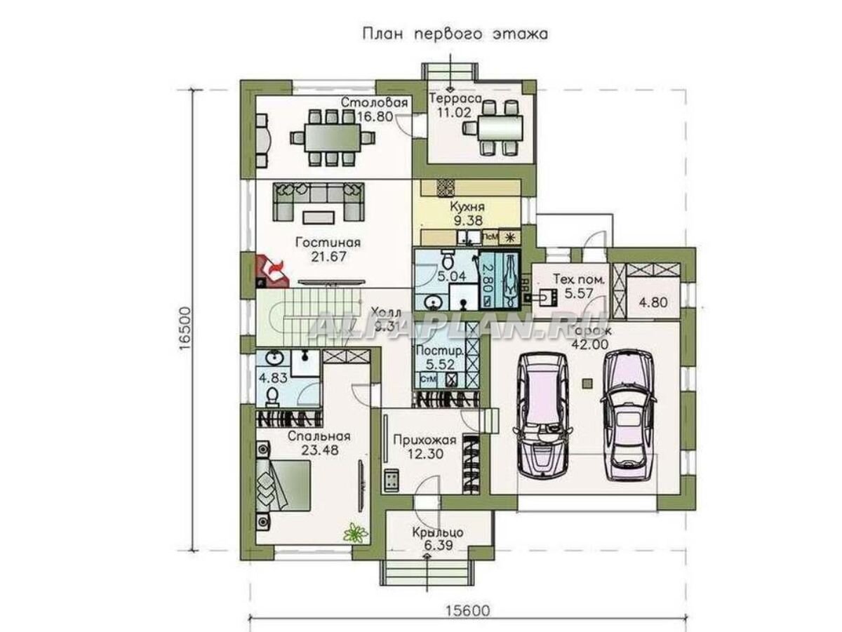 НА СЛАЙД-ШОУ 2 ФОТО: Планировка дома по проекту "Выбор русалки" 561в