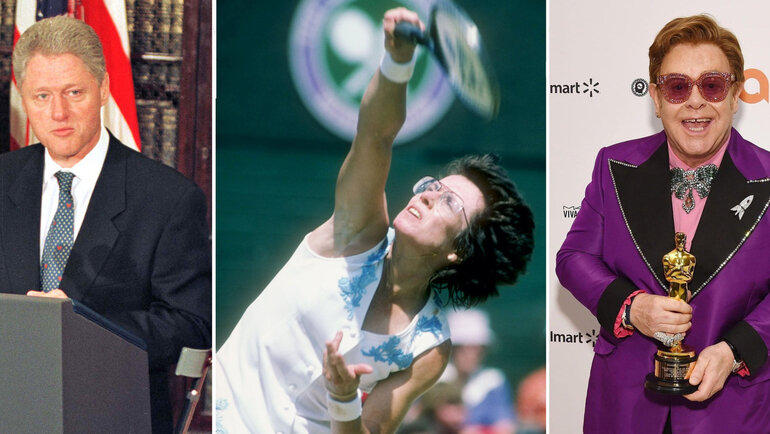    Билл Клинтон, Билли Джин Кинг и Элтон Джон.