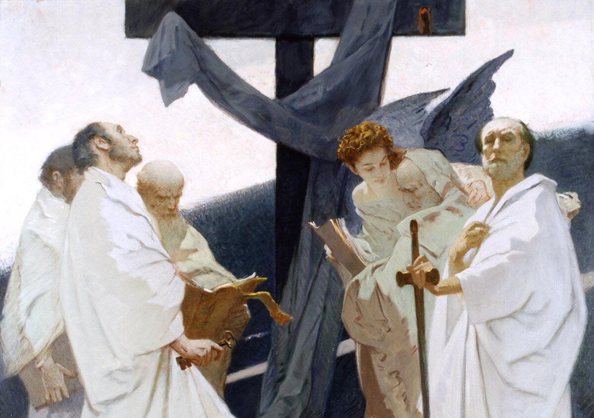 Фрагмент работы "Католическая церковь", 1998 г., холст, масло