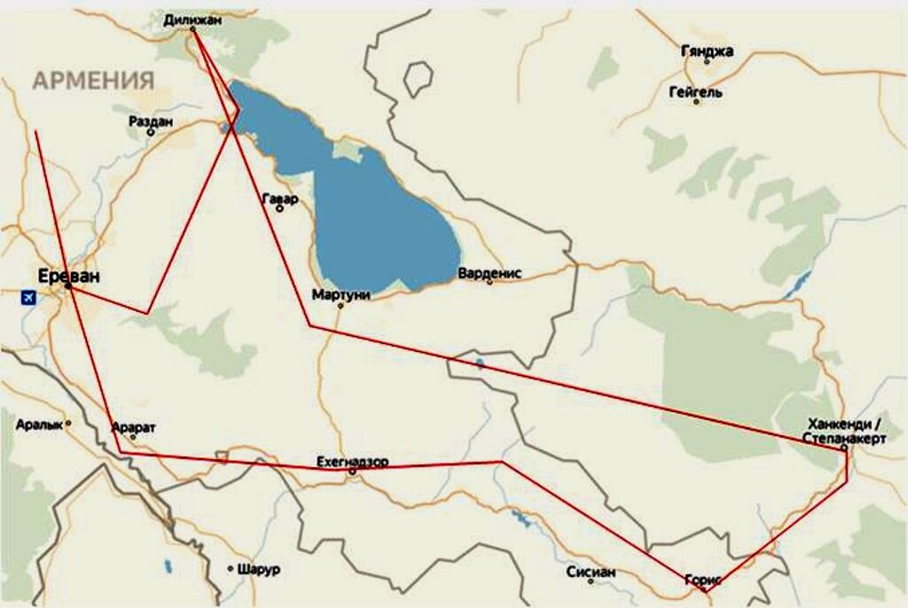 1.	Карта маршрута. Получилось более 2000 км