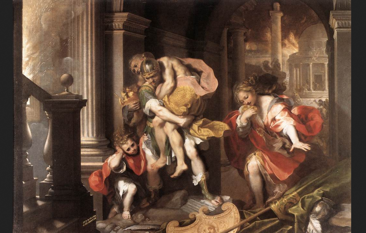 Федерико Бароччи. "Бегство Энея из Трои"