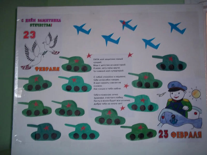 Плакат на 23 февраля своими руками в детский сад, школу