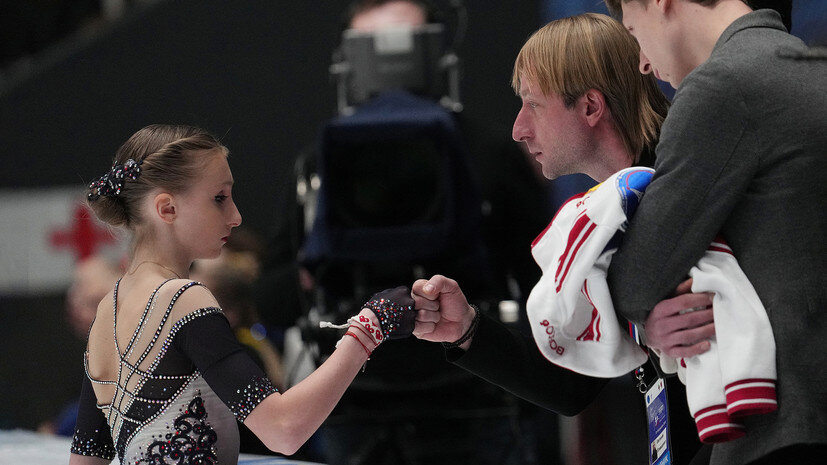     Софья Муравьёва и Евгений Плющенко РИА Новости Алексей Даничев