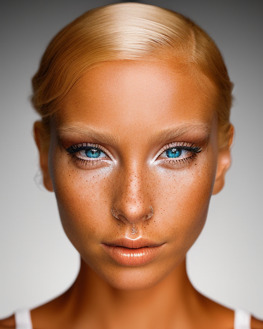 Акцент на глаза и веснушки