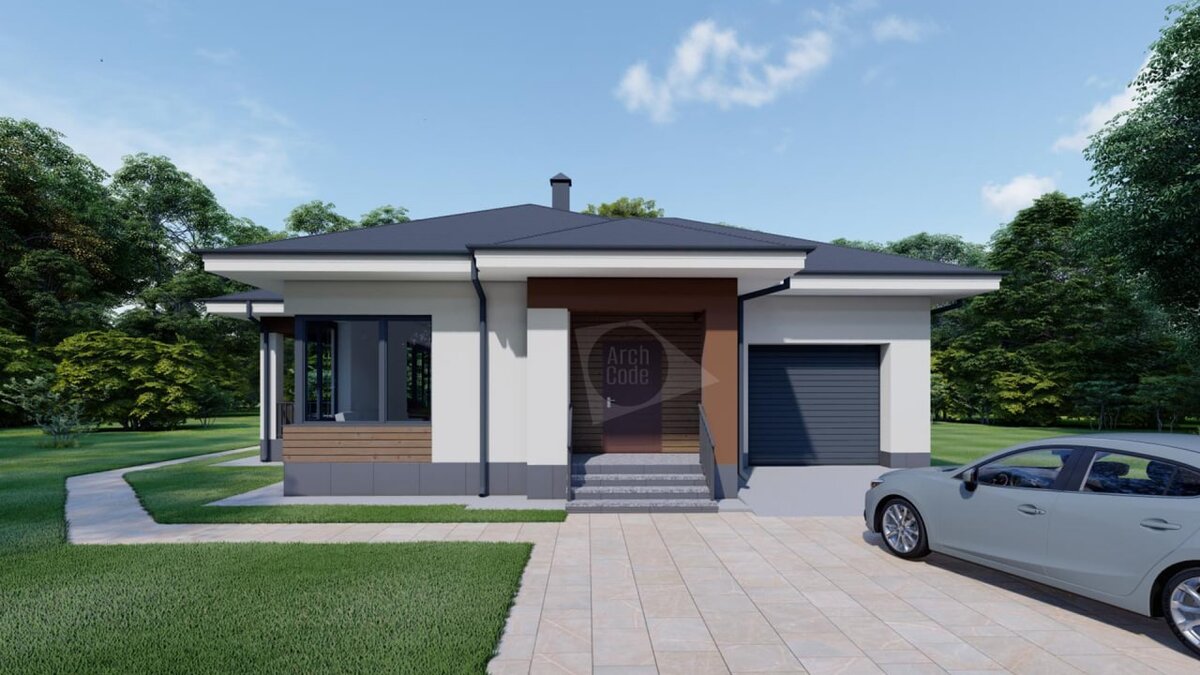 небольшое дом с гаражом Мокко