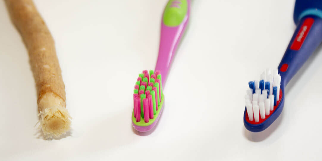 Специальные палочки с разлохмаченной щетиной до сих пор используются. Защитники планеты и экологи говорят о том, что такие щетки наиболее безопасны для окружающей среды 