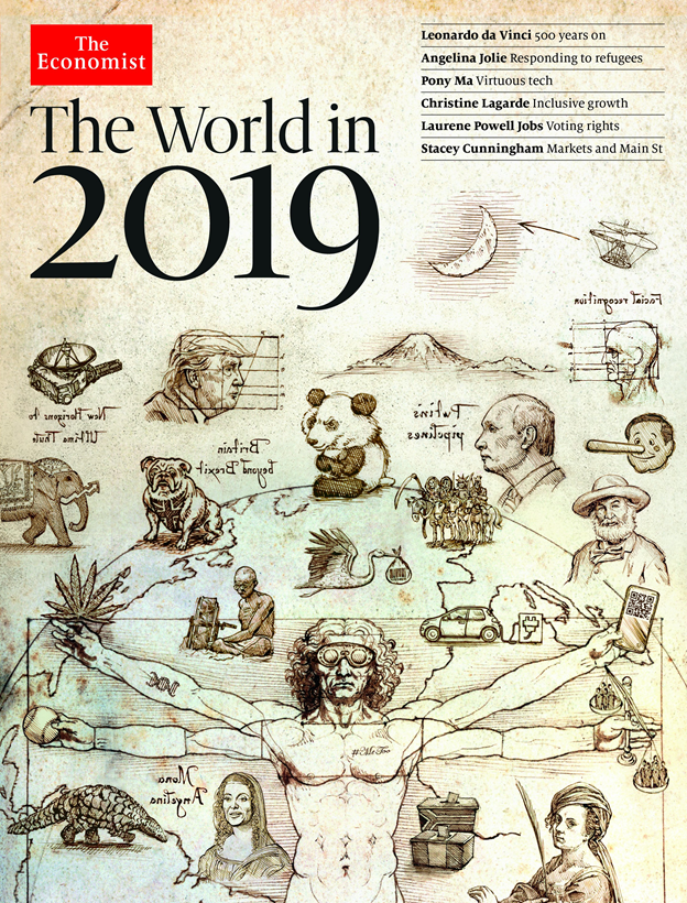 Обложка журнала «The Economist» за 2019 год.
