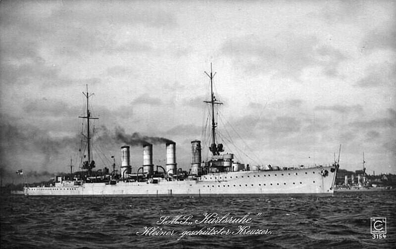 Немецкий крейсер "Карлсруэ" - один из самых удачливых рейдеров