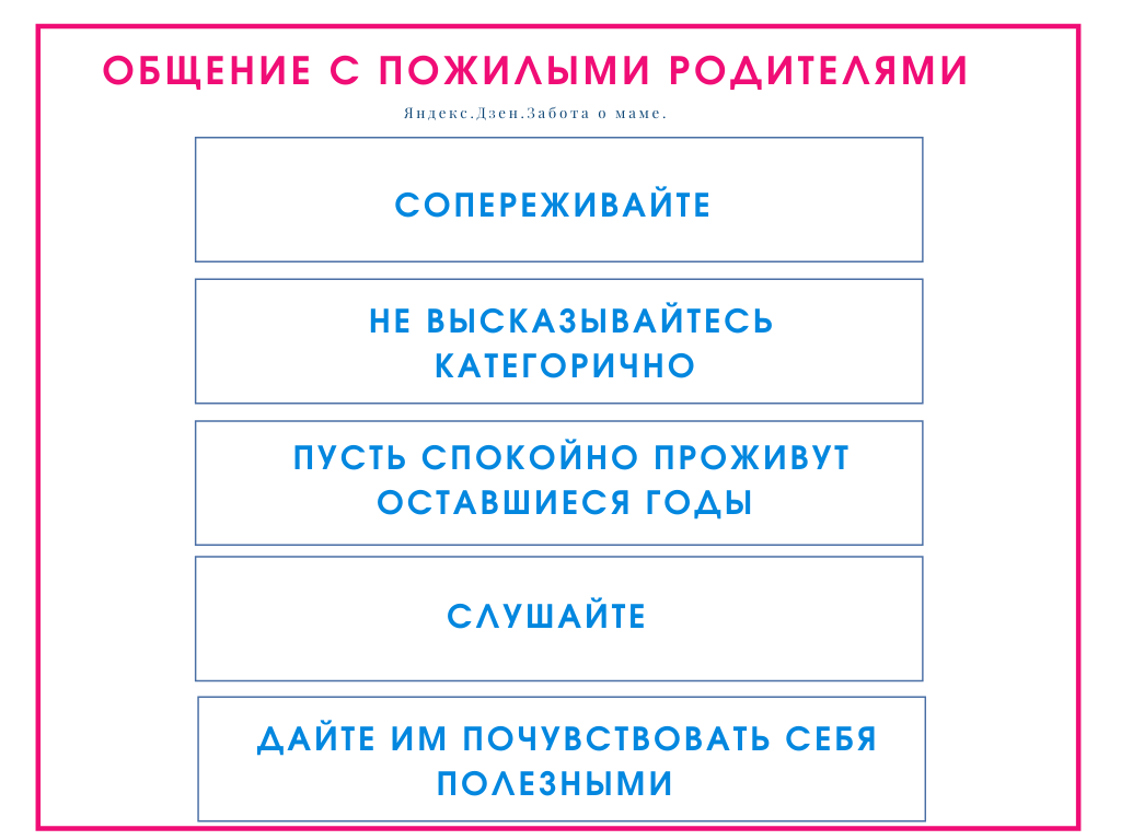 Как общаться с постаревшими любимыми родителями.
