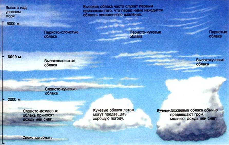 Сколько километров до неба. Облака.Международная классификация облаков. Осеовныемвиды ОБЛАКАВ. Названия типов облаков. Типы облаков в атмосфере.