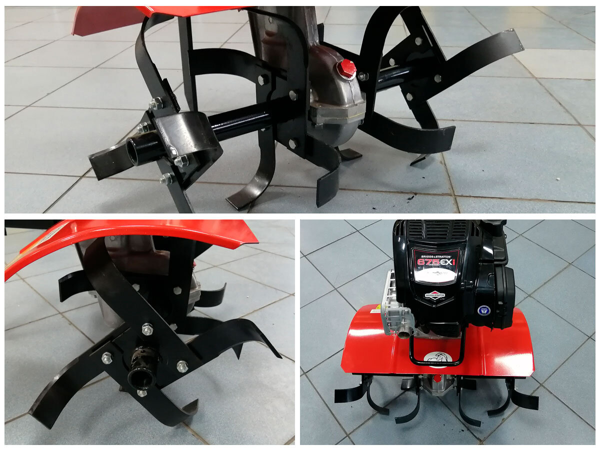 Мотокультиватор Тарпан с фрезами в рабочем положении