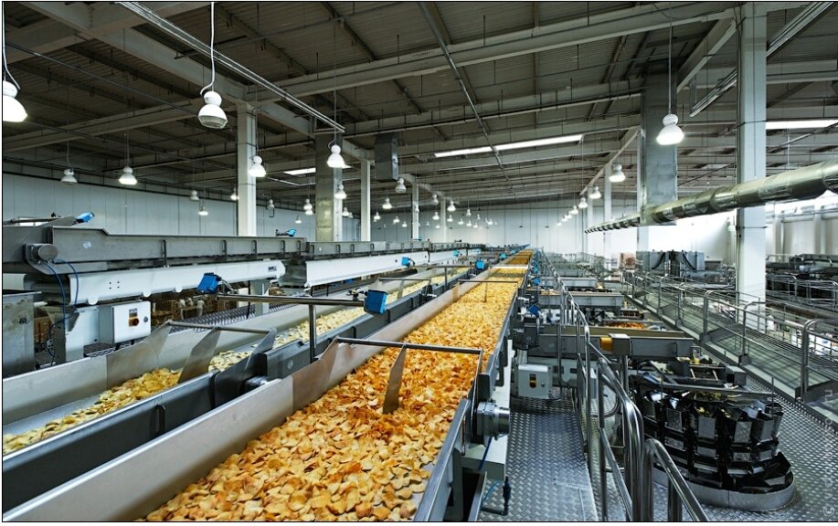 Конвейерное производство чипсов Ley's