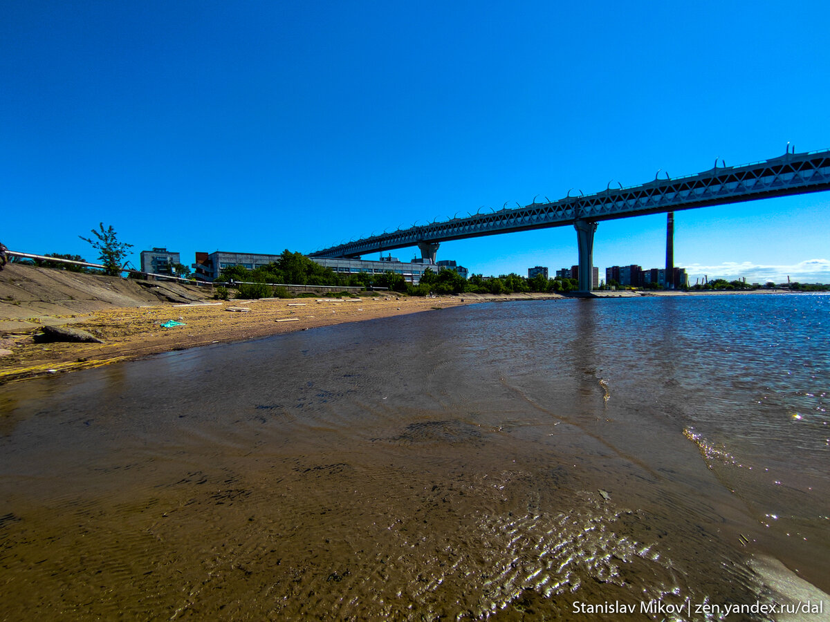 Вид с Канонерского острова на мост ЗСД