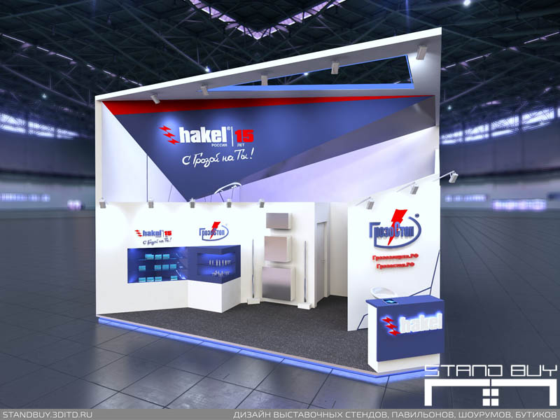 Проект выставочного стенда АО "Хакель Рос". Архитектор - Павел Сапов.