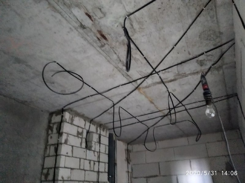 Подготовка под освещение в ванной комнате.