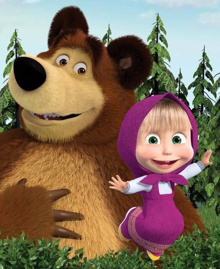 Главные герои мультфильма " Маша и медведь".