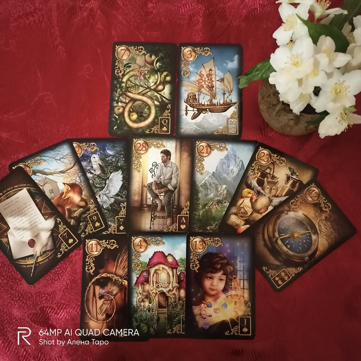 Фото общего расклада на канале Алена Таро