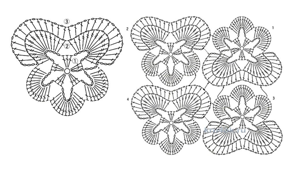 Как связать рисунок цветок крючком