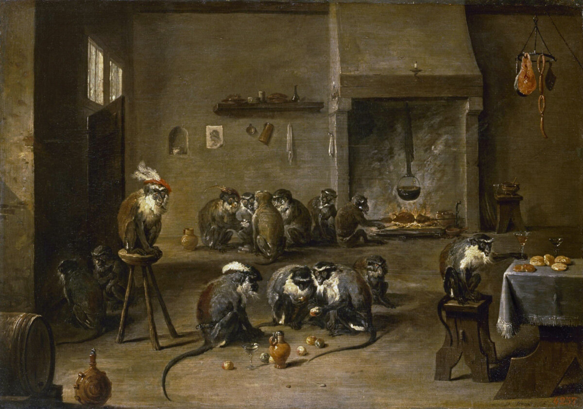 Давид Тенирс Младший «Обезьяны на кухне», 1640е гг.