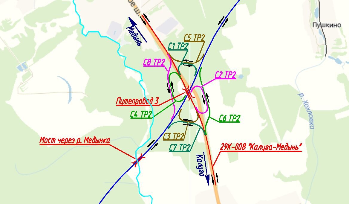 Участок трассы М7 и европейского маршрута E22