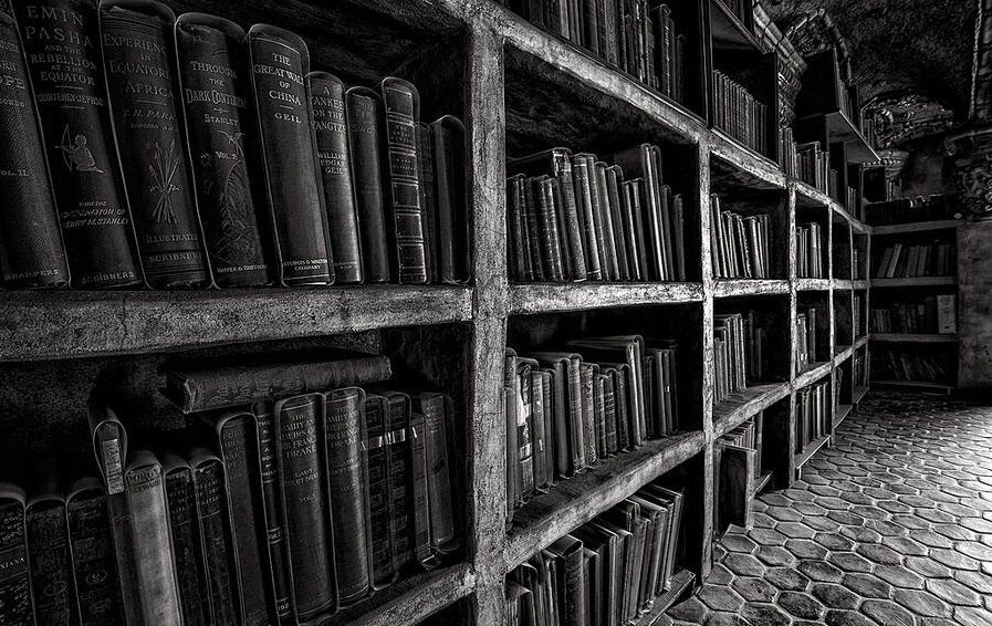 Dark library. Темная библиотека. Старинная библиотека. Мрачная библиотека. Заброшенная библиотека арт.