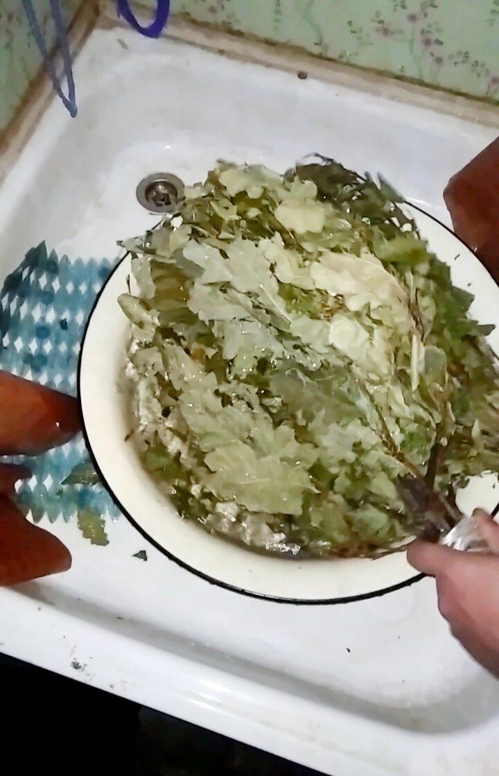 Моем веник в холодной воде