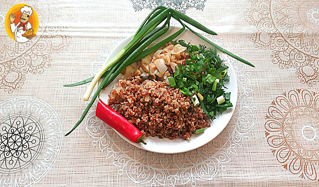 Гречка с шампиньонами мое любимое блюдо