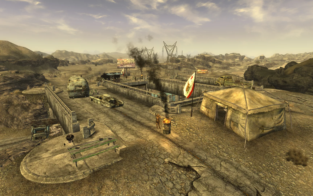 Fallout new wiki. 188 Торговый пост в Fallout New Vegas. 188 Пост Fallout New Vegas. Нью-Вегас 188 - торговый пост. Мохаве Нью Вегас Аванпост.