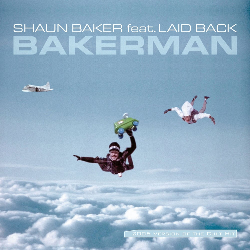 Обложка сингла "Bakerman" британского музыканта, диджея и продюсера Shaun Baker и датского электронного дуэта Laid Back