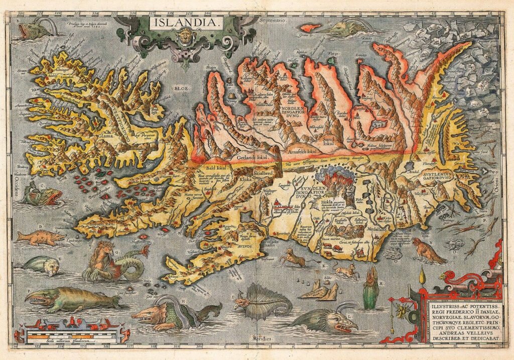 Средневековая карта Исландии. Источник: Pinterest