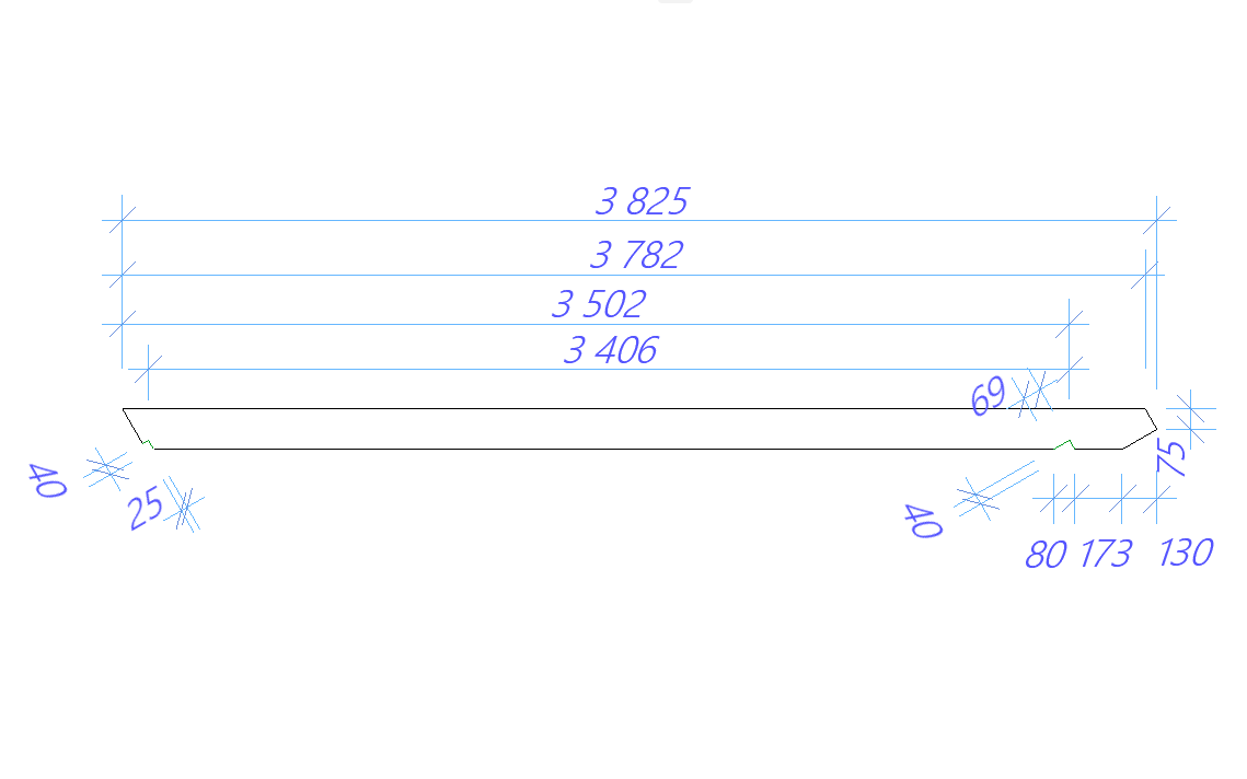 Чертеж шаблона стропильной ноги