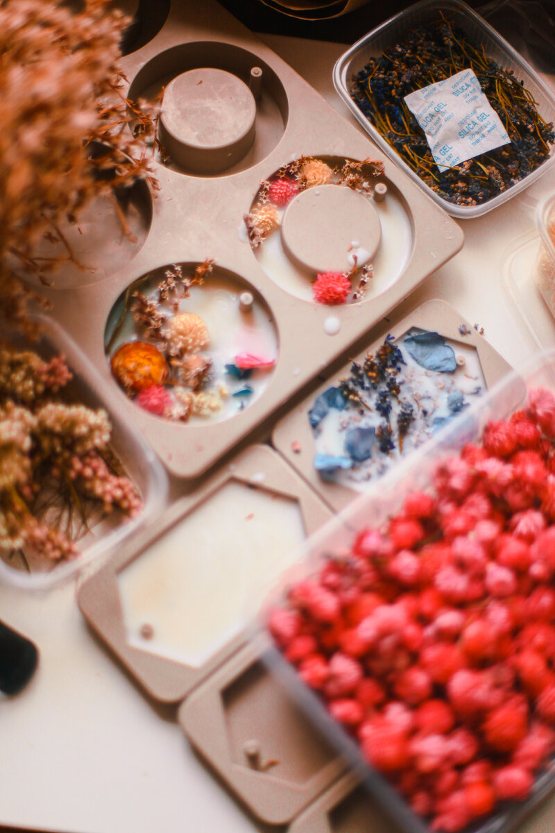 Создание ароматического саше. Процесс застывания воска.