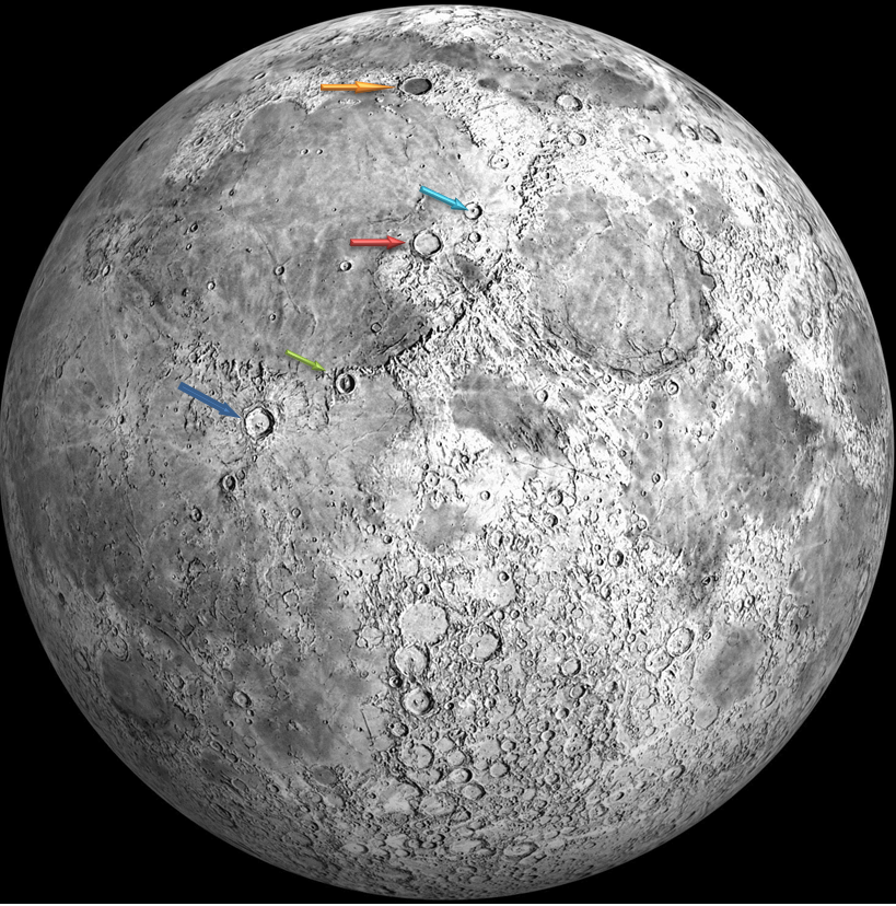    Видимая сторона  Луны          Фото NASA        (вверху -  север, внизу – юг)