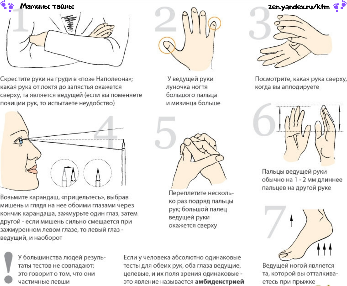 Как понять что палец. Как определяется Левша или правша. Тест на определение Левша или правша для детей. Тест Левша или правша взрослый. Как определить Левша или правша взрослый человек.