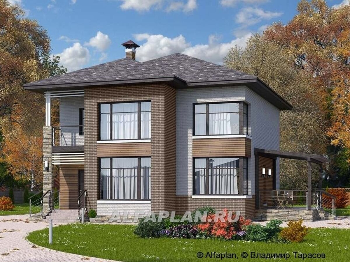 Проект загородного дома 692А-2 "Печора", зеркальный вариант планировки дома