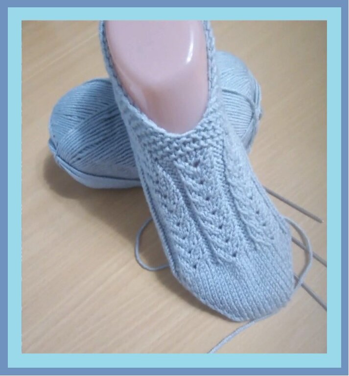 бесшовные тапочки "колоски"