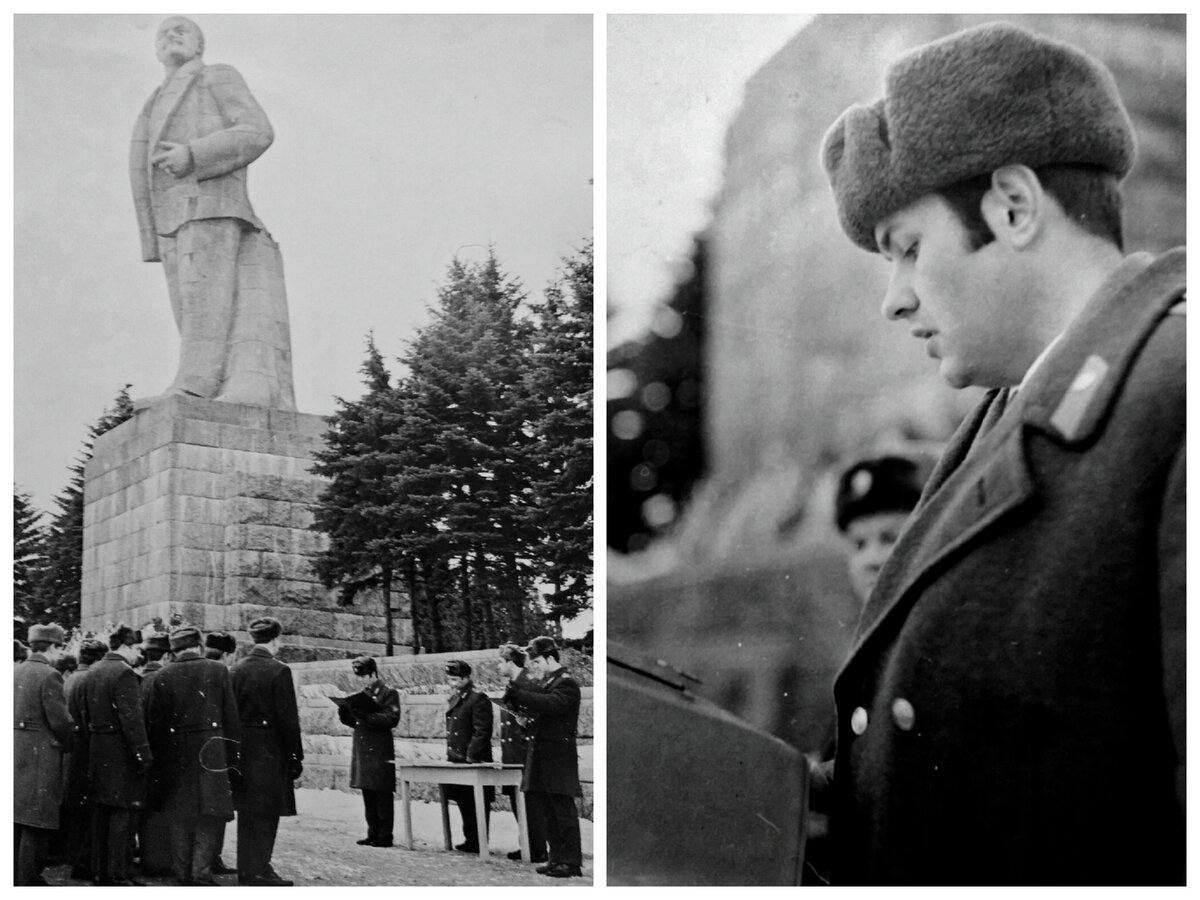 Советские милиционеры точно знали, кому они присягают и служат! Фото 1973 года из личного архива автора.