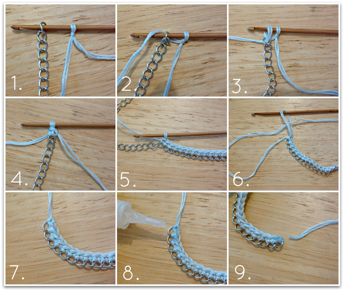 Воздушная петля. Воздушная петля крючком. Как связать цепь. Как вязать воздушные петли крючком. Вязаное колье с цепочками.