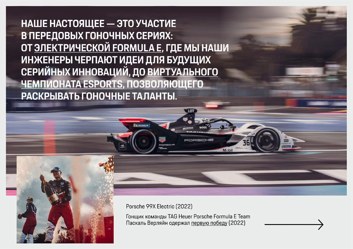 Porsche 99X Electric (2022) | Гонщик команды TAG Heuer Porsche Formula E Team Паскаль Верляйн одержал первую победу (2022)
