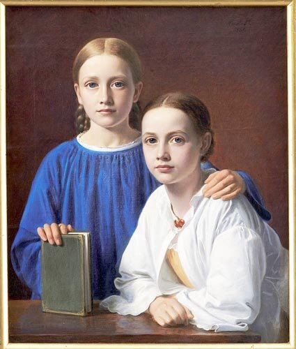 Константин Хансен Магдален Хаммерих и дочь художника Кристиана Константин-Хансен, 1861