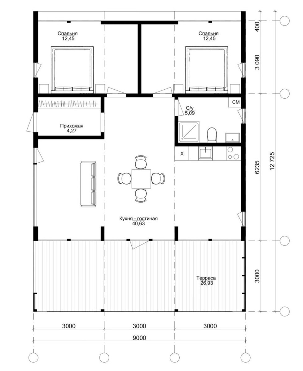 Супер-функциональная планировка дома 77 метров FL Haus | FL Haus | Дзен