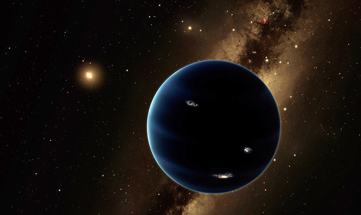 Представление художника о гипотетической планете, вращающейся далеко от Солнца./ Калифорнийский технологический институт