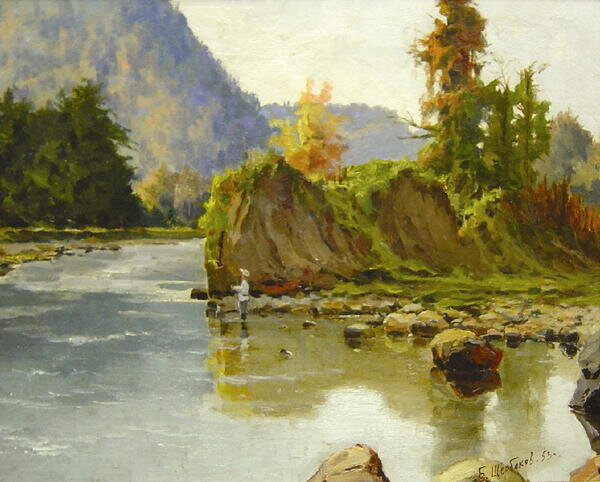 Борис Щербаков "Таежный пейзаж с рыбаком". Источник: https://sovcom.ru/avtori/avtor/%D1%89/83/?p_f_2_1=83&p_f_3_1=83&page_16=2