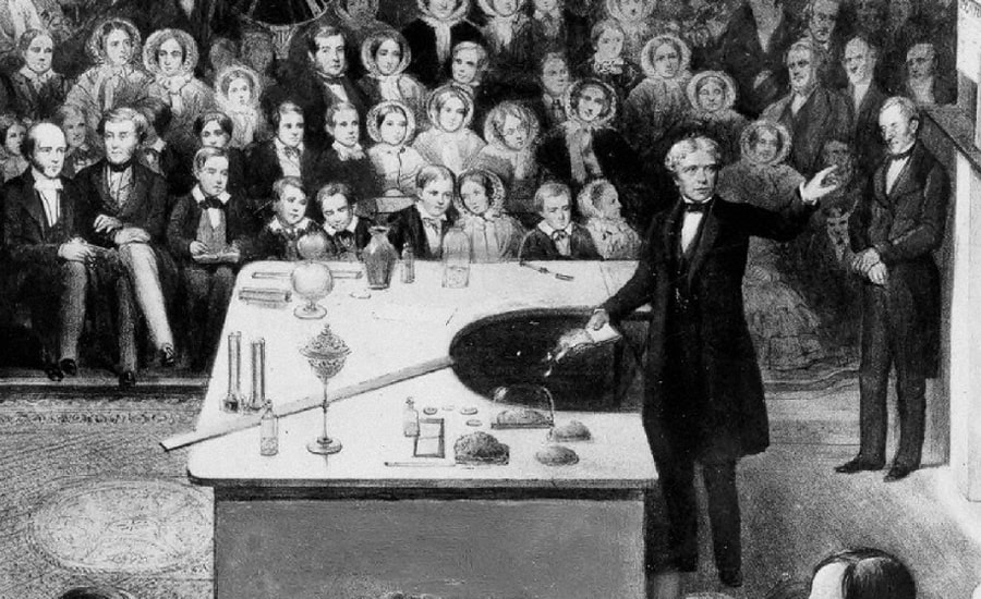Фарадей ведет публичную лекцию