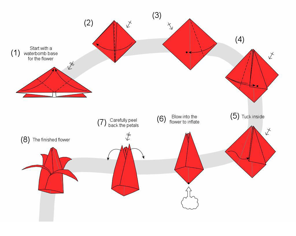 Тюльпан из бумаги | Цветы Оригами из бумаги для детей и декора своими руками | DIY