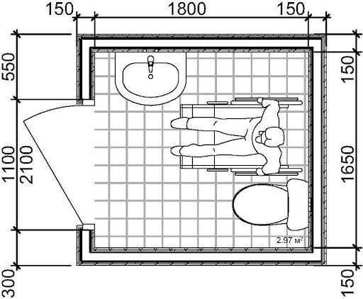 Размеры туалета: минимальная площадь уборной и ванной комнаты в квартире по ГОСТу, стандартные габариты санузла в «хрущевке» и в частном доме
