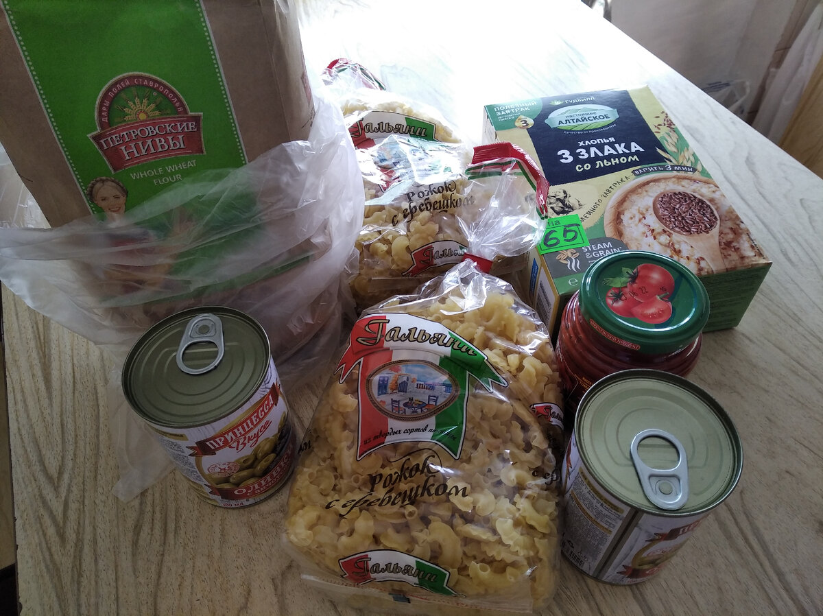 малая часть обычного продуктового набора, который есть на кухне