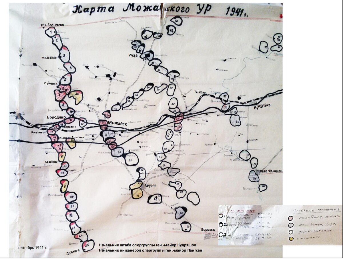 Можайская линия обороны 1941 карта