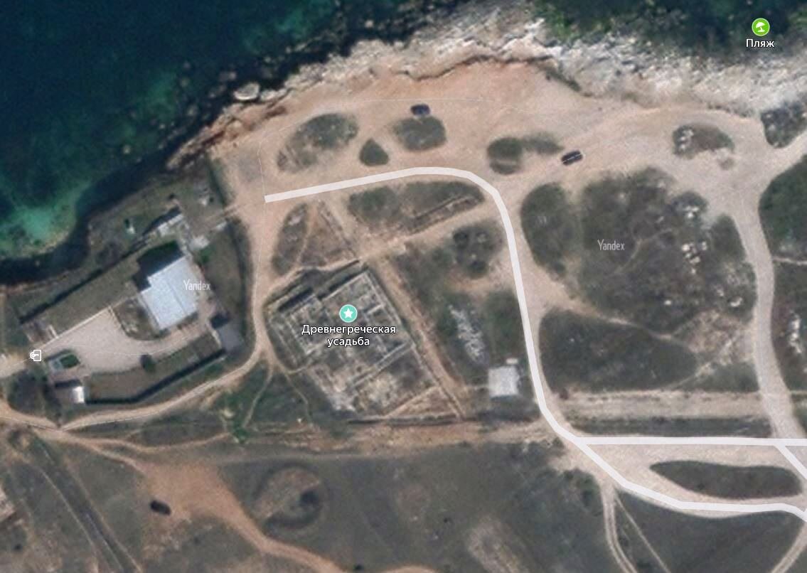 Античные усадьбы на карте Яндекса