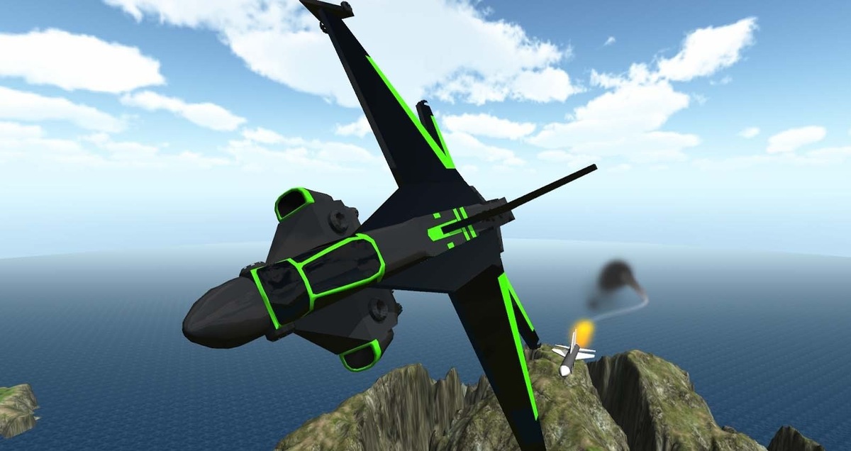 Истребитель уворачивается от ракеты